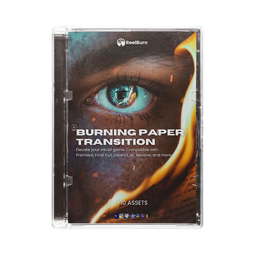 4K视频素材-10个纸张燃烧过渡转场素材 REELBURN – Burning Paper Transitions