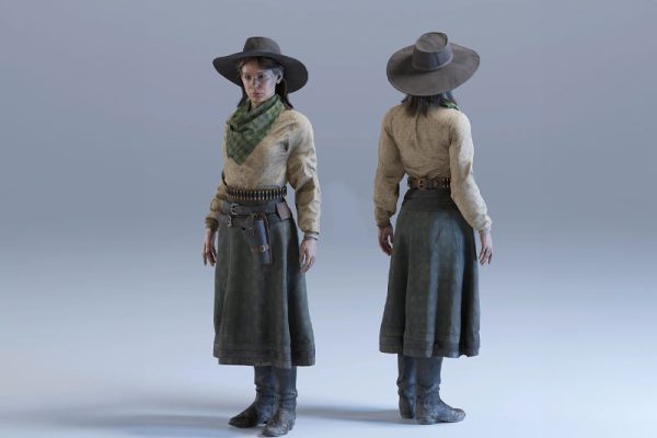 女人模型英雄anna模型人物3D模型下载(Blender,FBX)