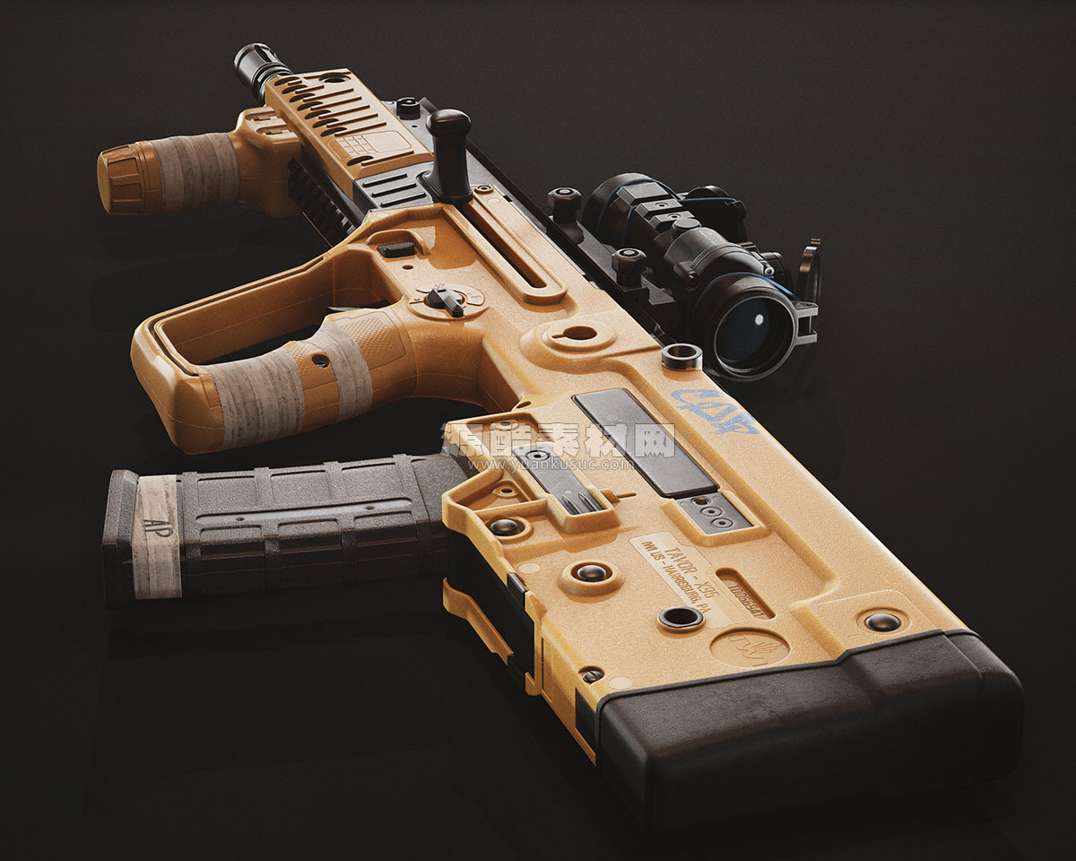 突击步枪模型枪械模型武器C4D模型下载