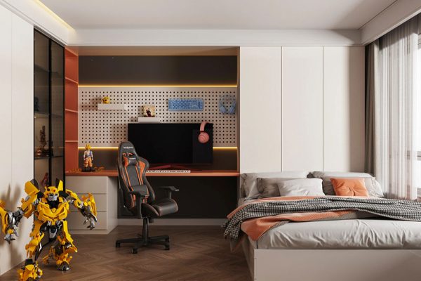 C4D工程-电脑卧室场景工程电竞房卧室场景模型C4D模型下载