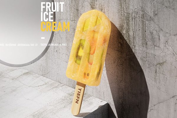 C4D工程-雪糕场景渲染工程冰淇淋模型水果冰棒C4D模型下载