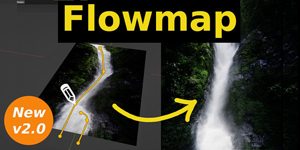 Blender预设-静态图片局部流动循环动画特效 Procedural Flowmap v1.1