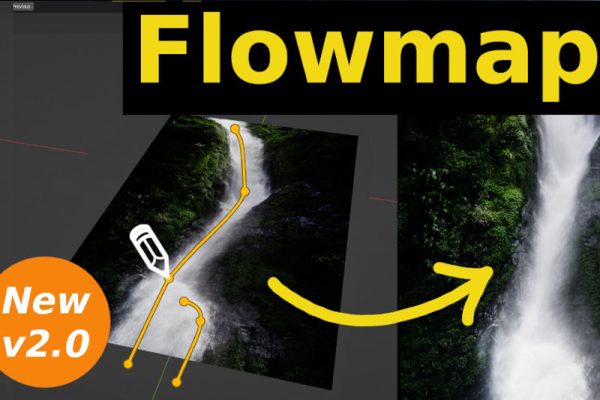Blender预设-静态图片局部流动循环动画特效 Procedural Flowmap v1.1
