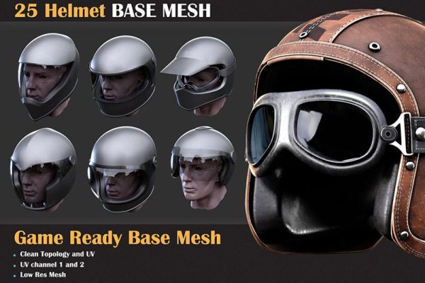 25个头盔模型工人帽安全帽3D模型下载