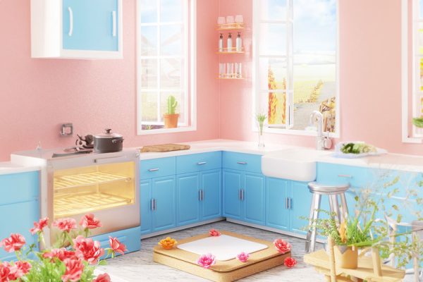 C4D工程-厨房场景渲染工程厨房场景C4D模型下载