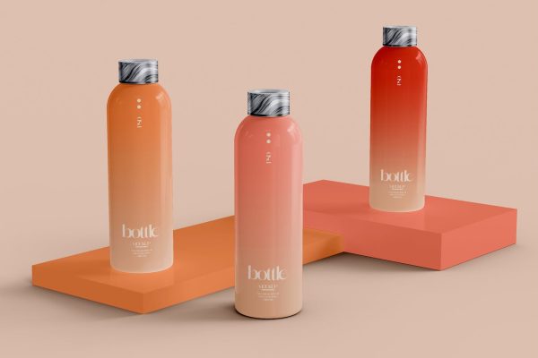 不锈钢保温杯样机素材 Stainless Steel Bottles Mockup