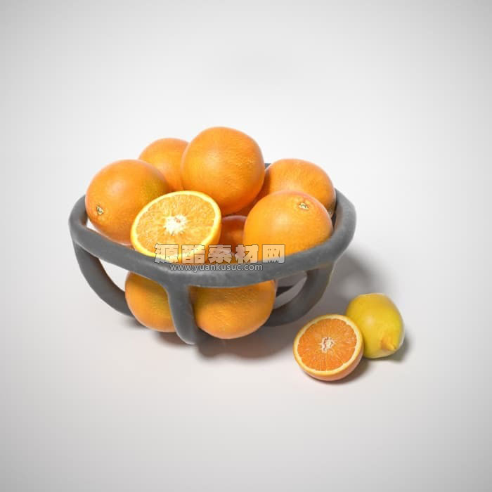 橙子模型桔子模型水果C4D模型