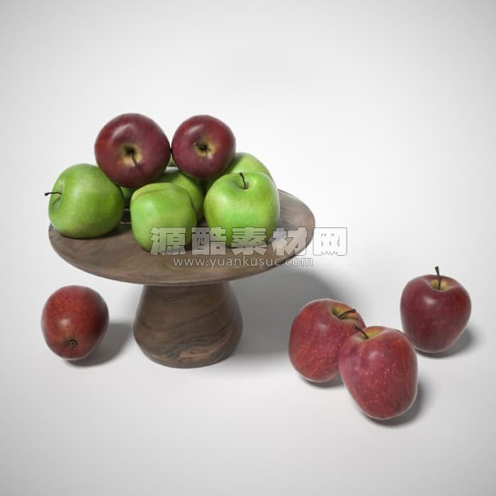 青苹果模型水果模型C4D模型下载
