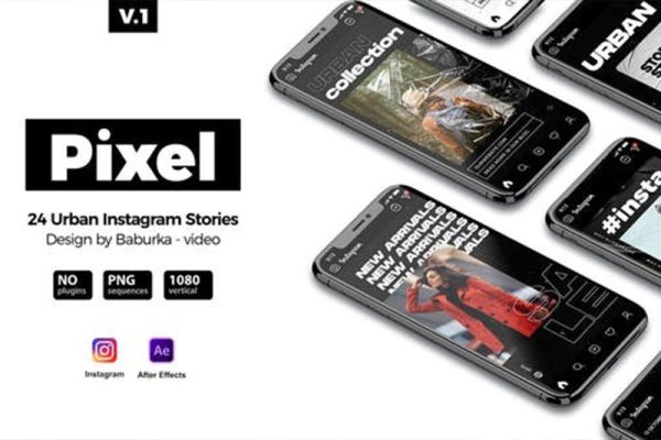 AE模板-21种竖屏时尚图文排版展示动画 Urban Instagram Stories