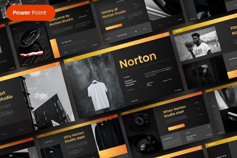 高端深色商业主题PPT模板 Norton – Business PowerPoint Template