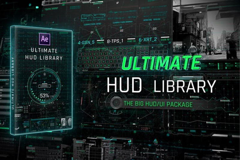 AE模板-科技感全息投影HUD元素动画包 Ultimate HUD Library