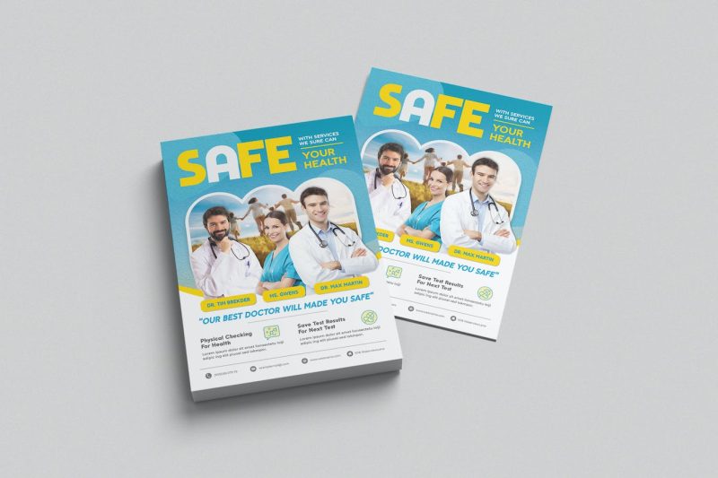健康服务机构传单设计素材 Safe Your Heath Flyer