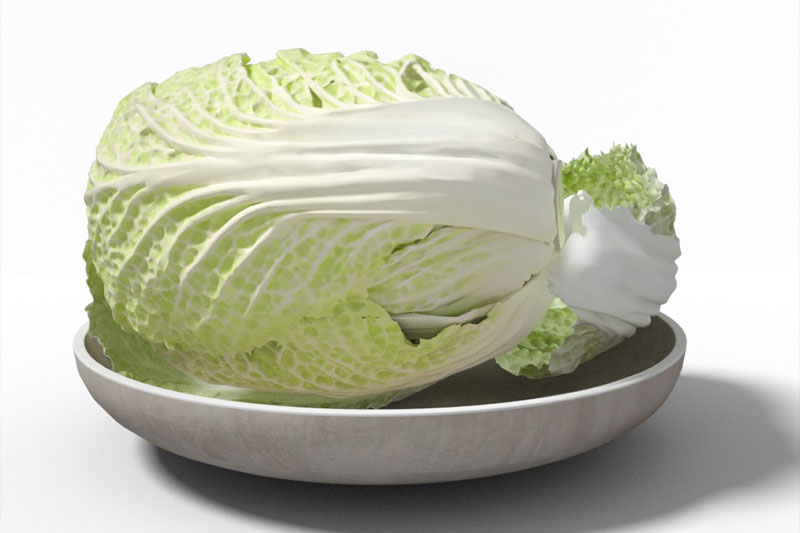 C4D大白菜模型蔬菜C4D模型下载