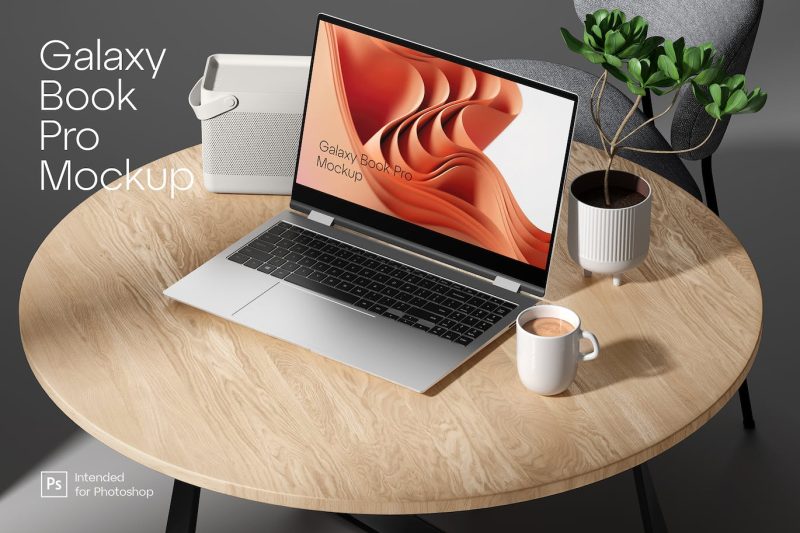 Galaxy Book Pro 笔记本电脑样机素材 Galaxy Book Pro Mockup