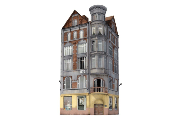 老房子模型低层楼房模型旧建筑C4D模型下载