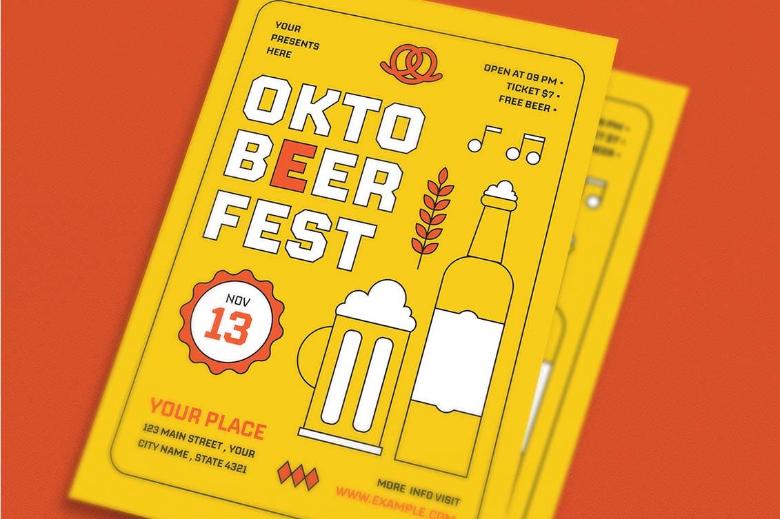 十月节日传单设计素材 Oktober Festival Flyer