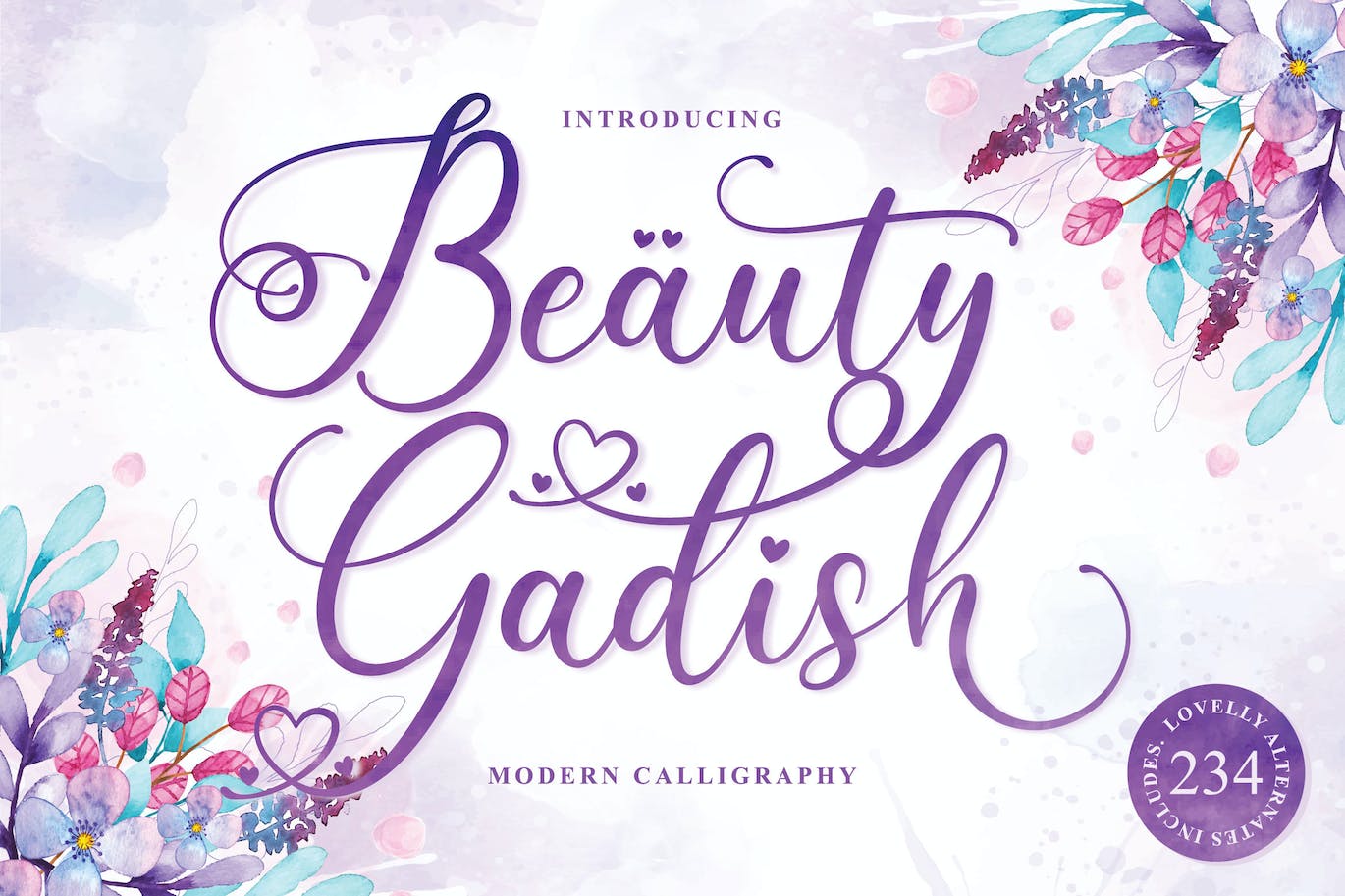 英文草书字体素材 Beauty Gadish Script