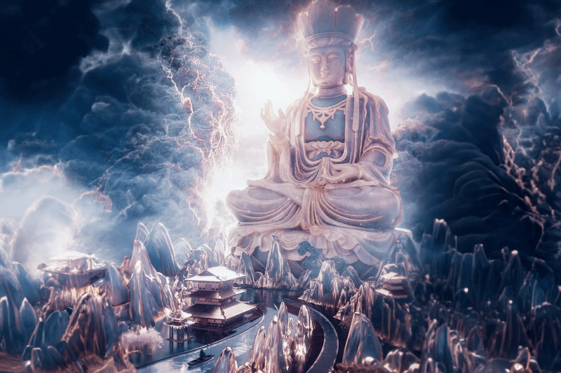 C4D工程-佛像场景渲染工程佛像模型雕像C4D模型下载