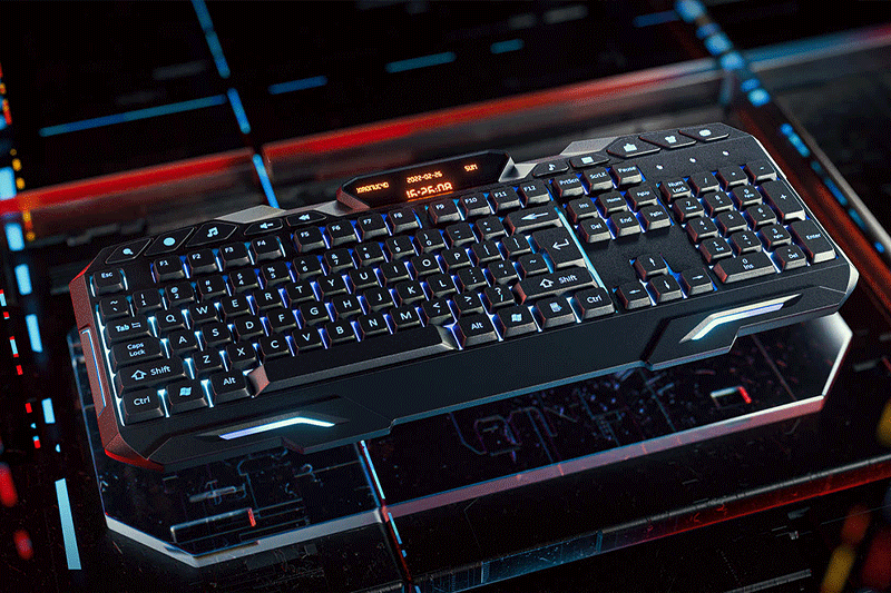 C4D工程-机械键盘场景工程机械键盘模型C4D模型下载