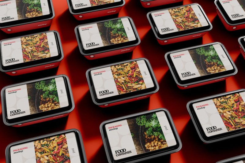 外卖包装预制菜包装设计样机素材 Takeaway Food Container Mockup