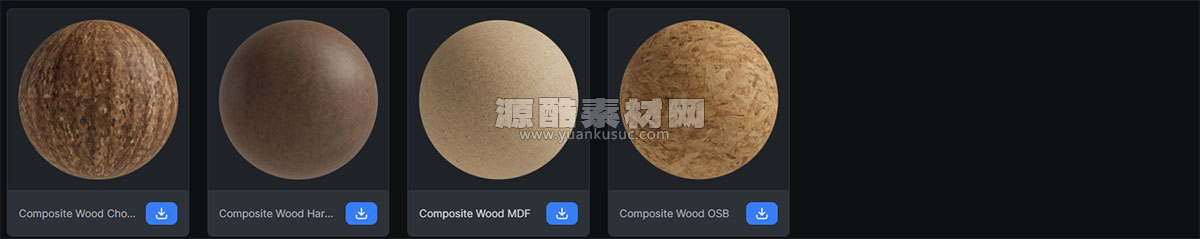 GSG灰猩猩14种软木复合木材质贴图木纹贴图和预设Material Cork和CompositeWood