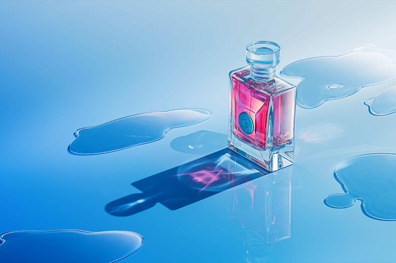 C4D工程-玻璃瓶香水场景渲染工程香水瓶C4D模型下载