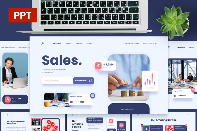 销售业务/产品推介PPT演示模板 Sale Business Powepoint Presentation Template