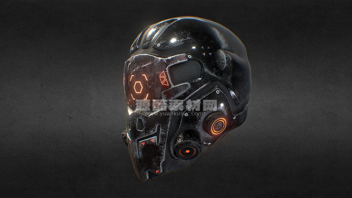 科幻头盔模型机器人头模型C4D模型下载