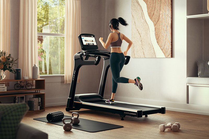 C4D工程-跑步机场景渲染工程跑步机模型人物C4D模型下载