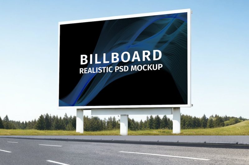 高速公路大型广告牌样机素材 Billboard Mockups