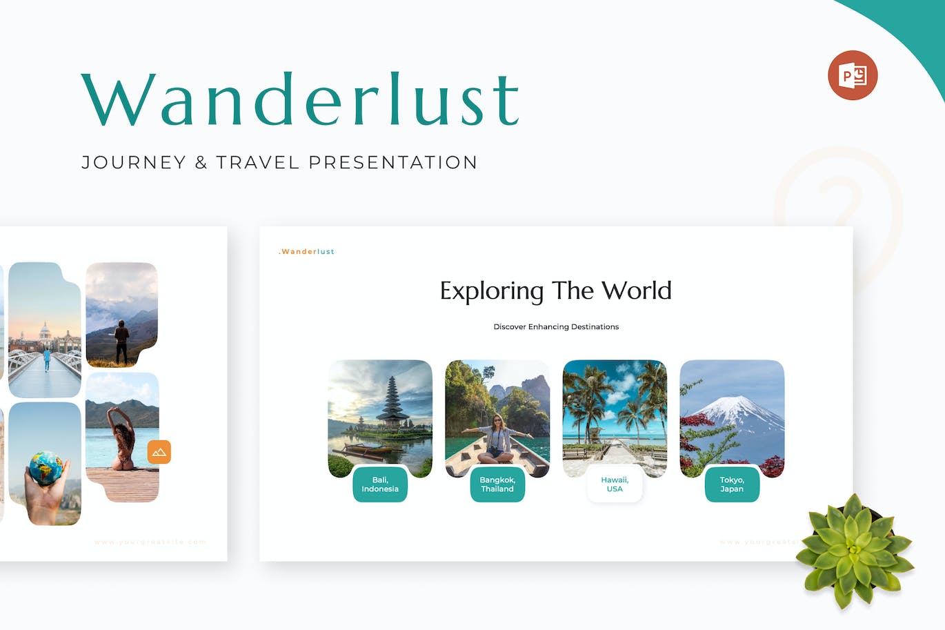 旅程和旅行路线介绍PPT模板 Wanderlust – Journey and Travel Powerpoint