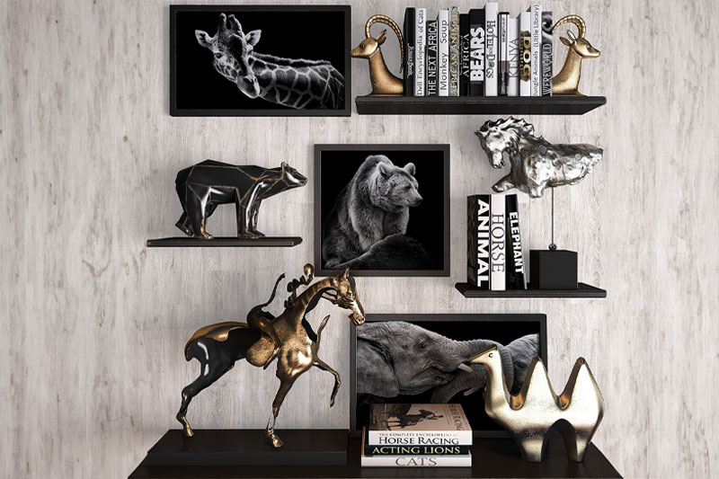 书本模型马摆件模型摆件装饰C4D模型下载