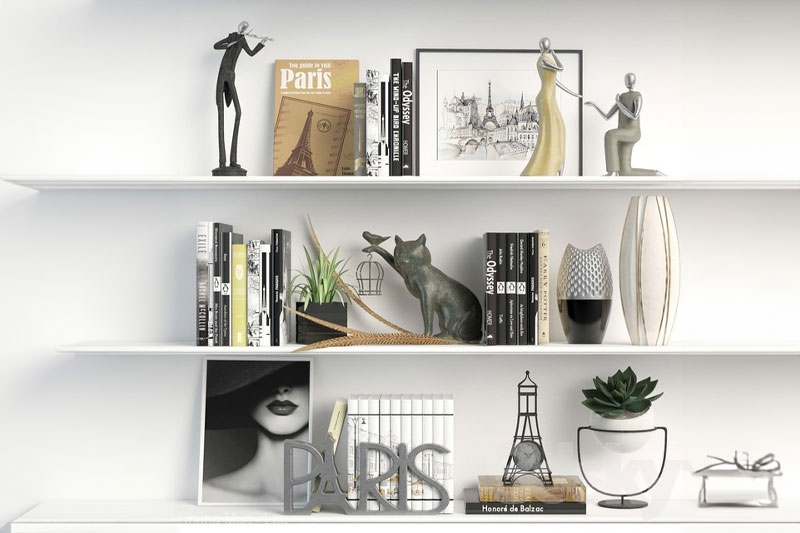 书本模型相框模型猫摆件装饰模型C4D模型下载