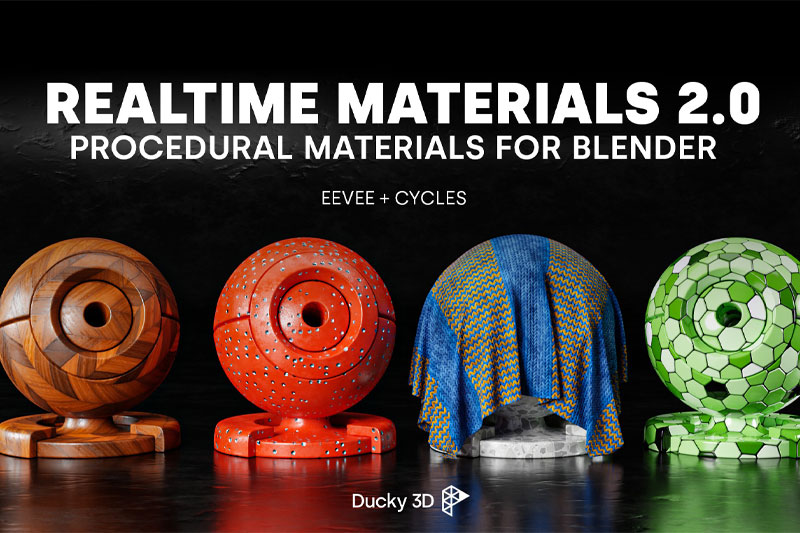 Blender插件-290组真实材料纹理材质预设 Realtime Materials v2.1.6