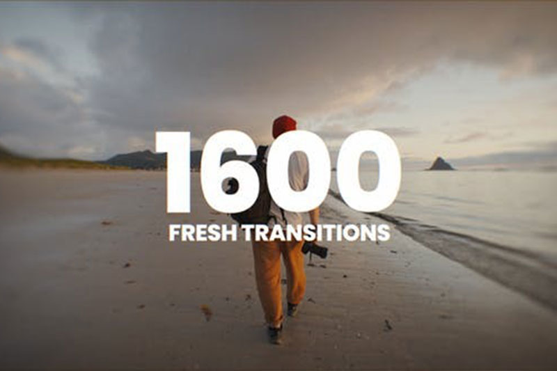 AE模板-1600组摄像机淡入淡出闪烁故障扭曲无缝转场预设 Fresh Transitions