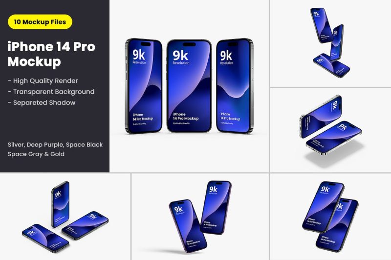 iPhone 14 Pro 样机素材 iPhone 14 Pro Mockup 4.0