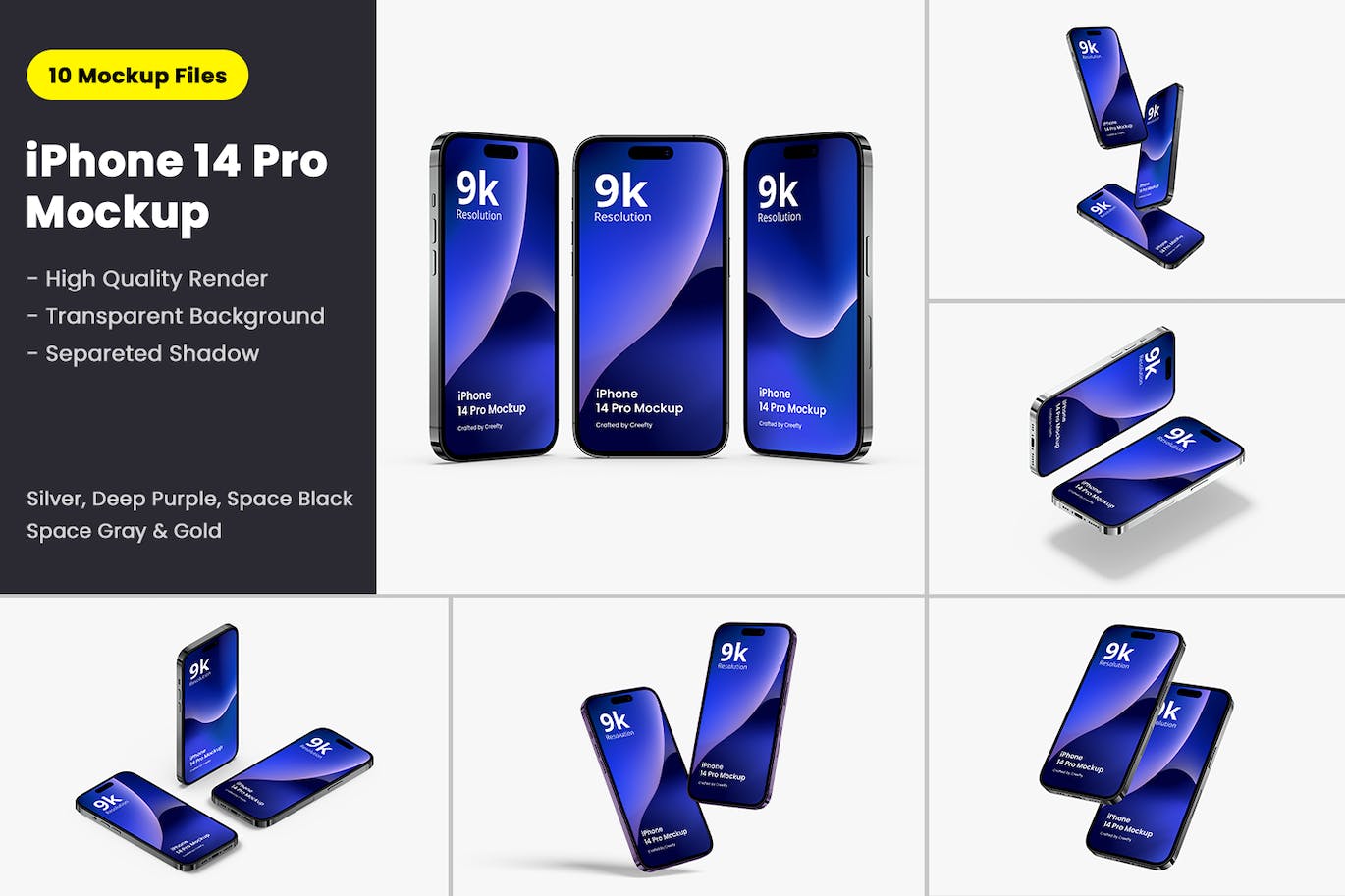 iPhone 14 Pro 样机模板素材 iPhone 14 Pro Mockup 4.0