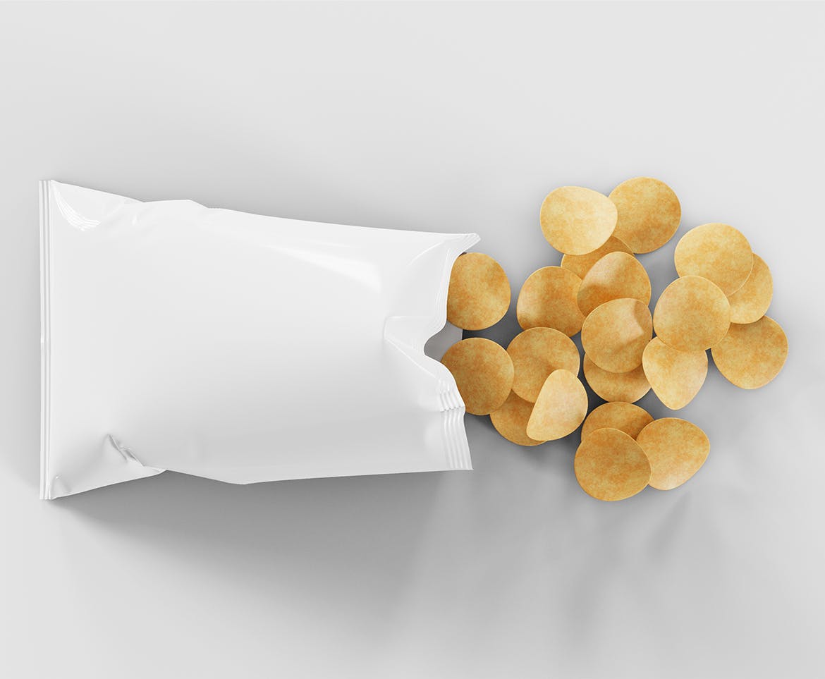 袋装薯片包装设计预览样机素材 Potato Chips Packaging Mockup