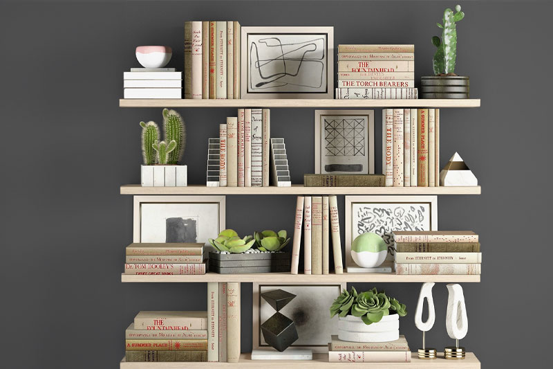 书本书籍模型摆件装饰模型绿植盆栽模型C4D模型下载