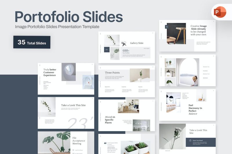 作品集幻灯片PPT设计模板 Portofolio Slides PowerPoint Template