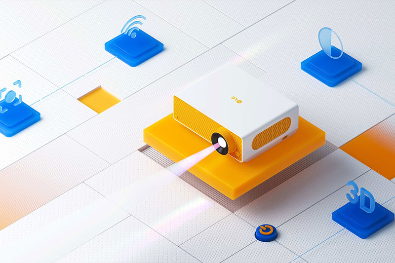 C4D工程-投影仪产品场景渲染工程产品投影仪C4D模型下载