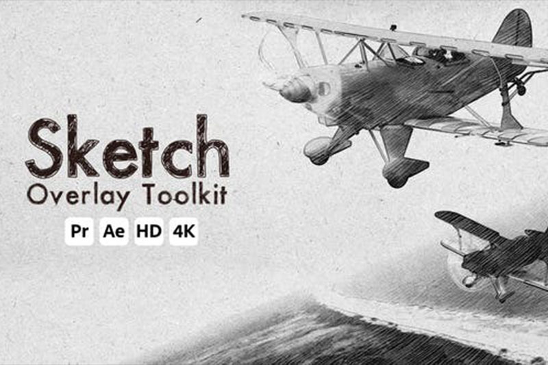 AE/PR模板-10种草图素描手绘艺术外观叠加特效 Sketch Overlay Toolkit