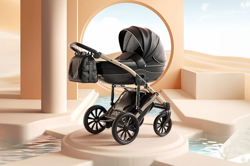 C4D工程-婴儿推车场景渲染工程婴儿车C4D模型下载