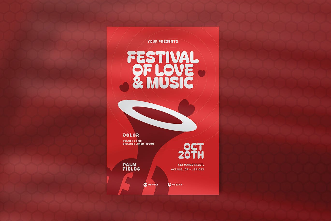音乐节/沙滩音乐活动海报设计模板 Redheart – Poster Template