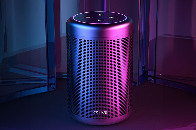 C4D工程-小度音响场景渲染工程产品场景工程小度音响C4D模型下载