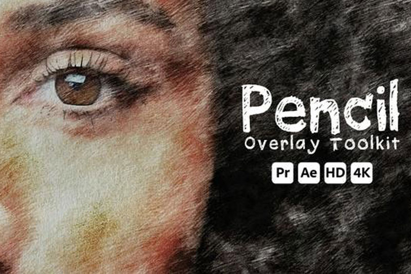 AE/PR模板-10组创意铅笔描绘艺术外观叠加特效 Pencil Overlay Toolkit