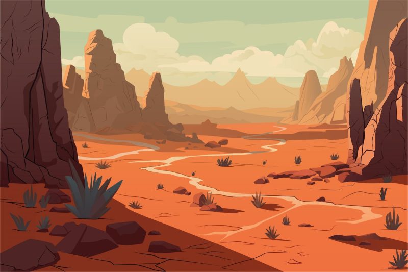 稀树草原矢量插画背景素材 Background Savanna