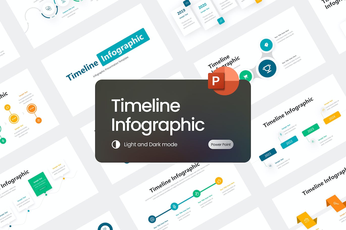 时间轴流程信息图表PPT模板 Timeline Process Infographic PowerPoint Template