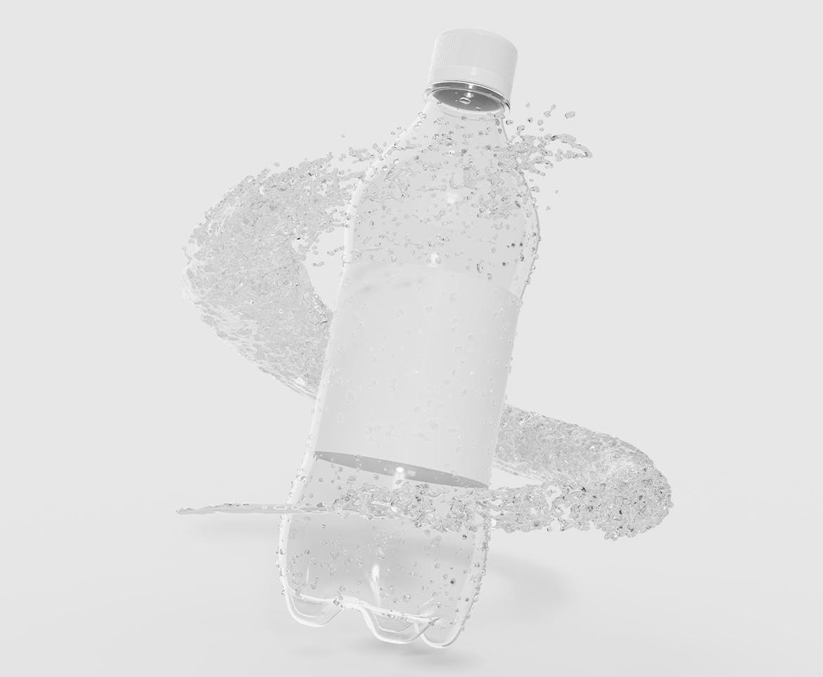矿泉水塑料瓶样机素材 Plastic Bottle Mockup