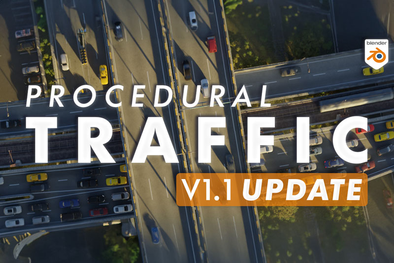 Blender预设-程序化节点交通系统资产预设 Procedural Traffic v1.1.1